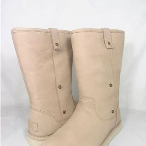 WOMEN UGG AUSTRALIA BOOT MALINDI FAWN NATURAL NUBUCK S/N 1006645 $180 (T)